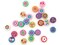 25 10mm Mixed Color Flower Polymer Clay Multi-Color Coin Beads